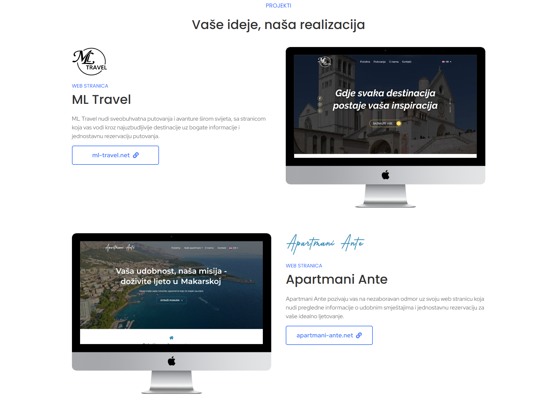 Projects section on the ALGO Solutions website